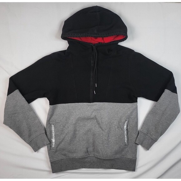 The Hundreds Men's Size Small 1/2 Zip Pullover Hoodie Sweatshirt Gray Black - Picture 1 of 8